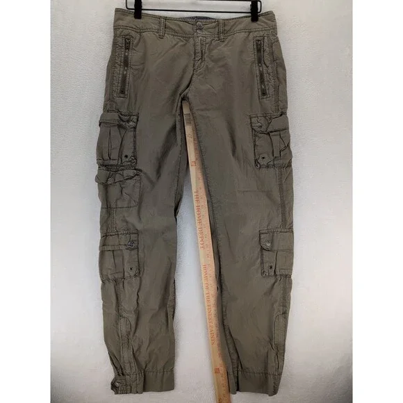 Athleta Cargo Hiking Jogger Pants Army Green Zip Pockets Size 10 Tactical Style - Picture 3 of 13